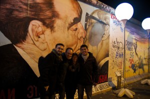 Before meeting with Roger, trying to get a nice shot of us and the wall